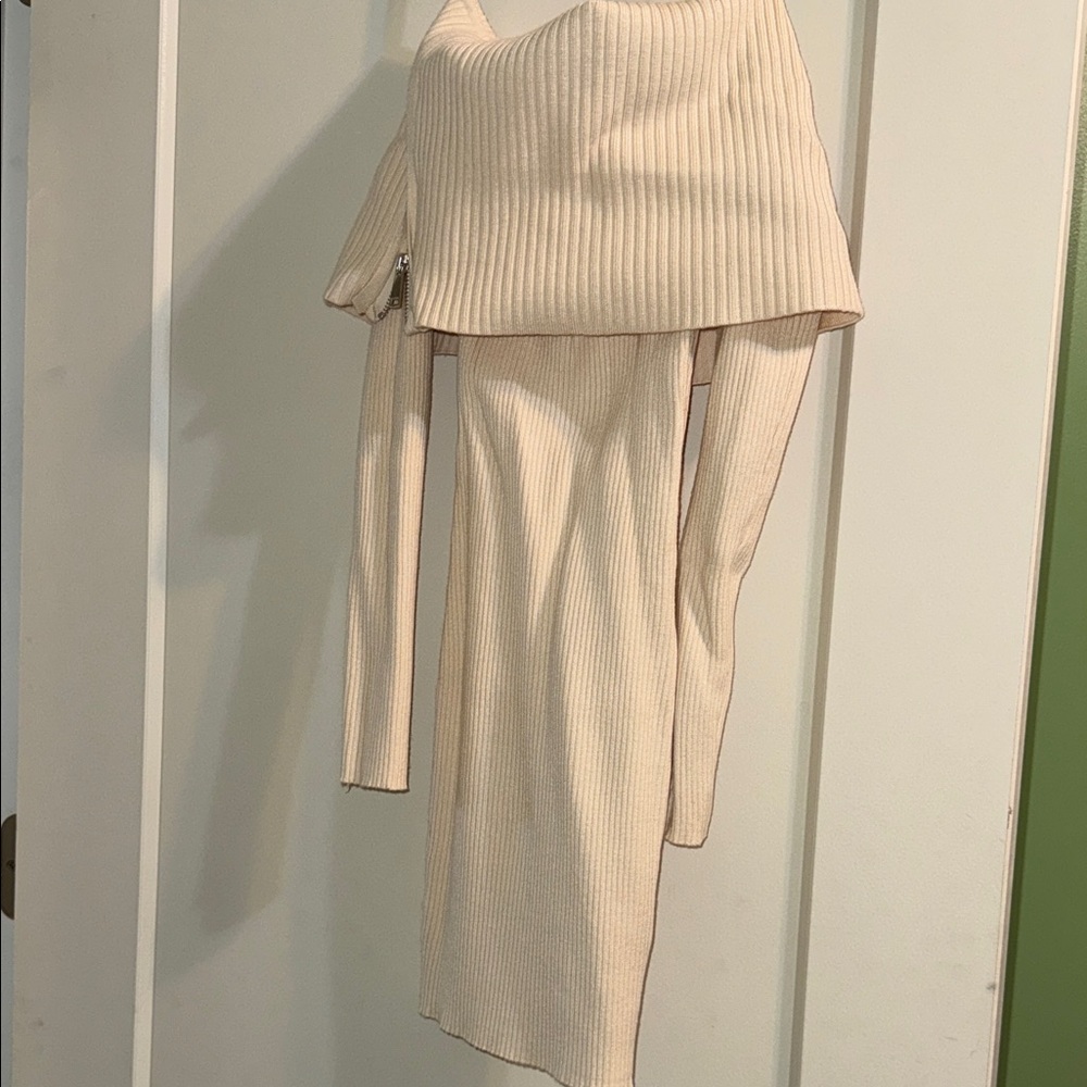 Forever 21 Cream One Shoulder Dress